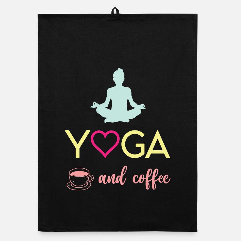 Yoga and Coffee Organic dish towel