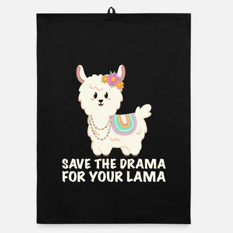 Save the drama for your lama Organic Geschirrtuch