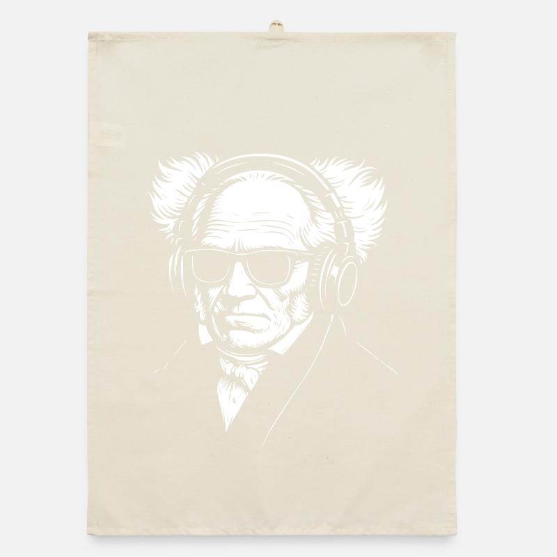 Vintage Schopenhauer German Philosopher Portrait Organic dish towel
