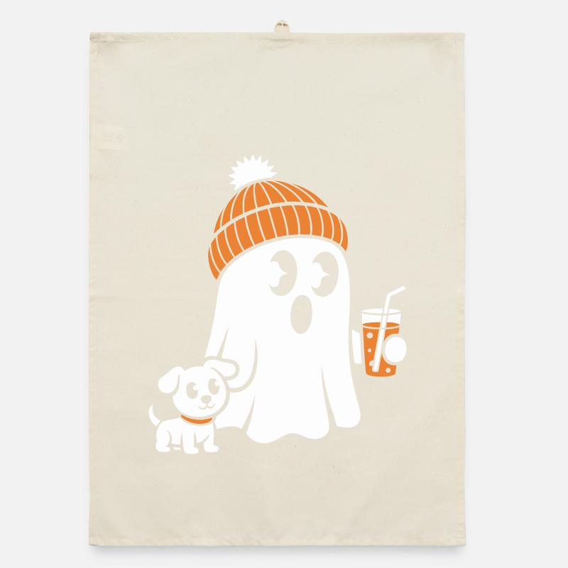 Cozy Ghost with Beanie Organic dish towel