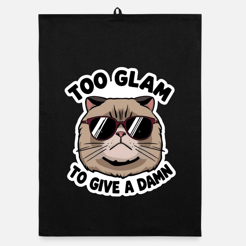 Chat Cool Trop Glam Pour S’En Soucier Torchon bio