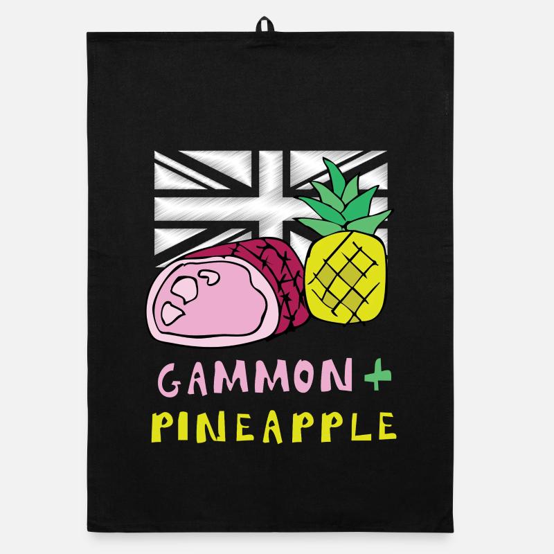 T-shirt Gammon Pineapple Pop Art - Torchon bio - noir