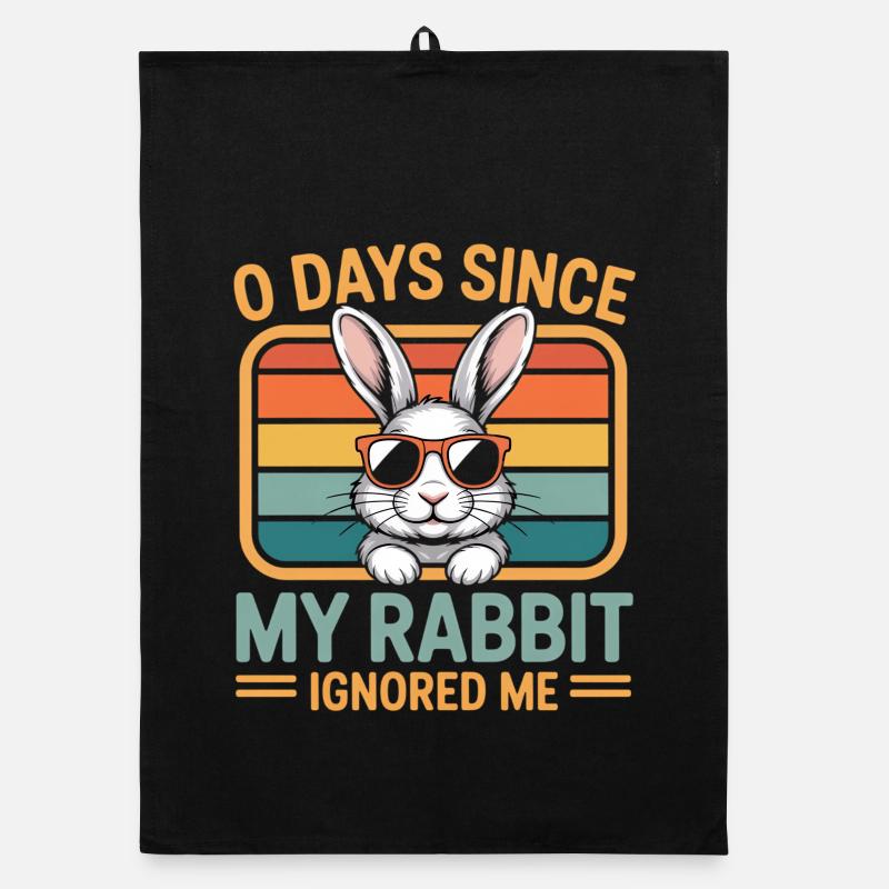 0 Days Since My Rabbit Ignored Me Rabbit Organic Geschirrtuch