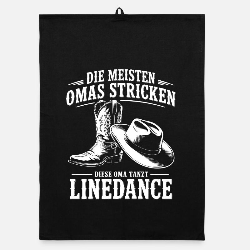 Grandma Dancing LineDance Organic dish towel