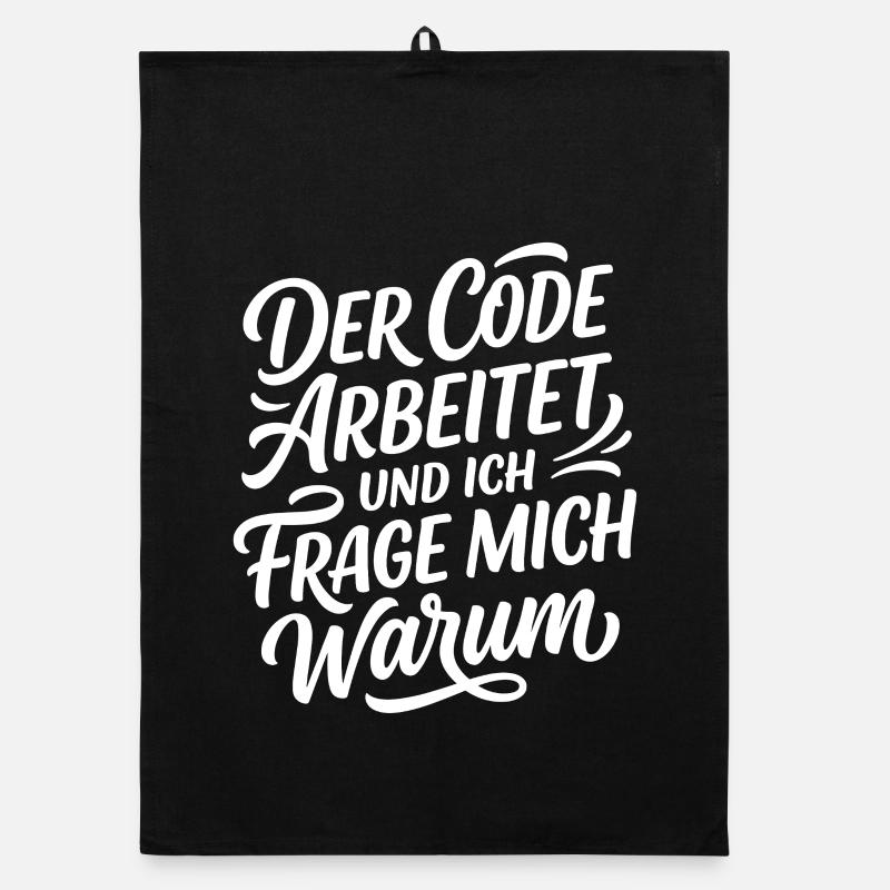 Coder arbeitet Spruch Humor Programmierer Organic Geschirrtuch