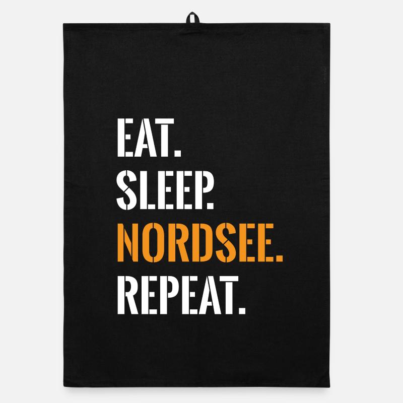 Nordseefan Eat Sleep Nordsee Repeat Organic Geschirrtuch