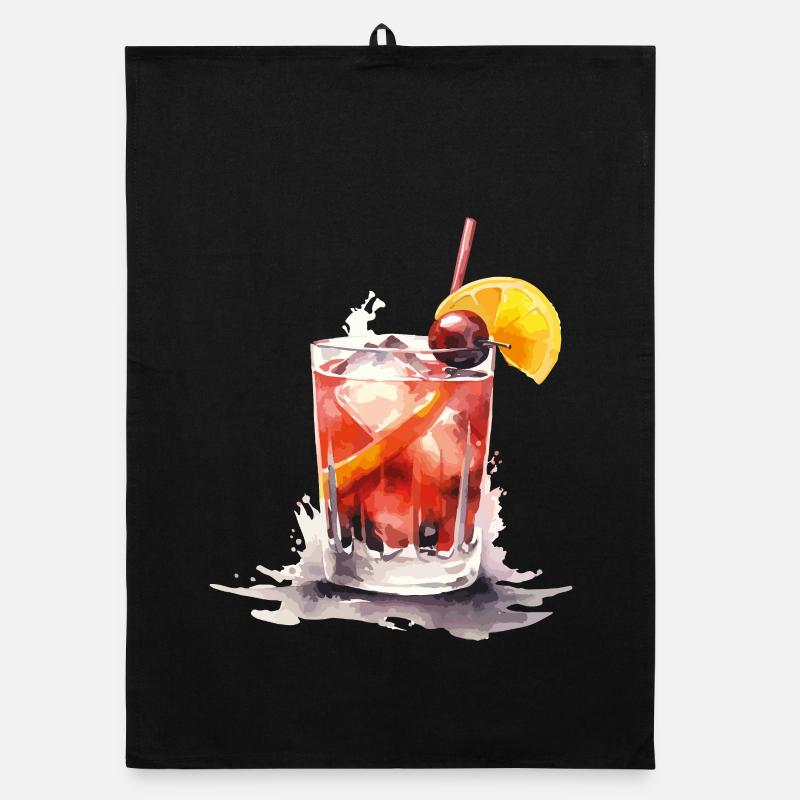 Wasserglas Aquarell Citrus Organic Geschirrtuch