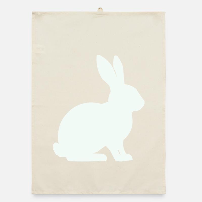 Hase Silhouette Minimal Organic Geschirrtuch