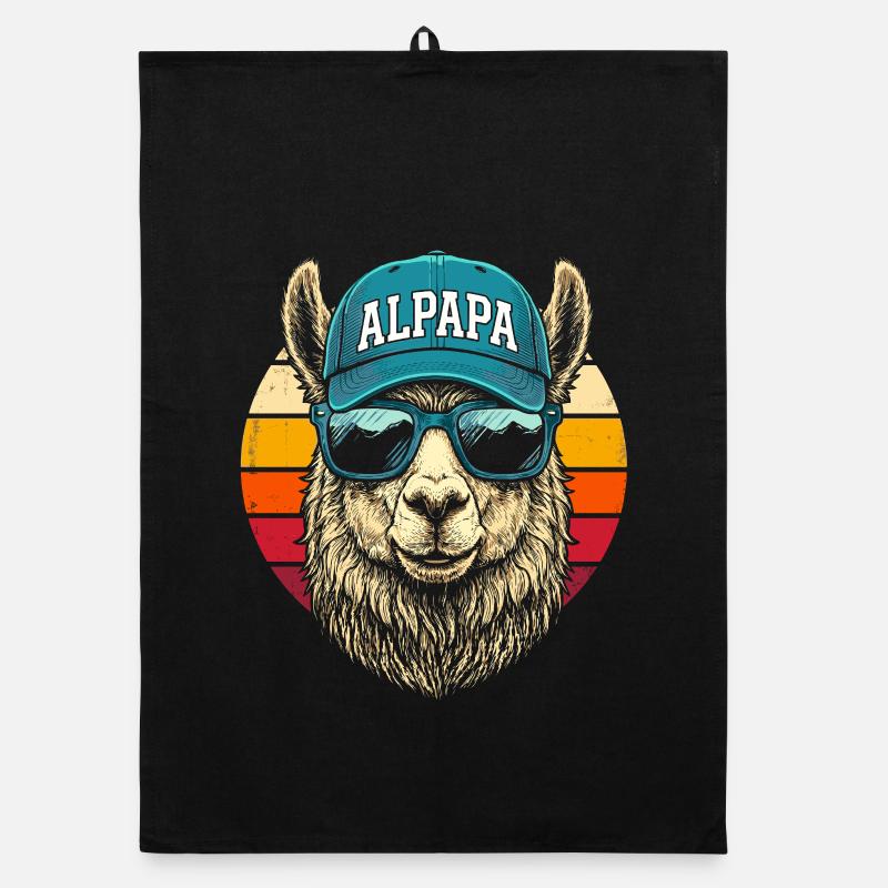 Alpaca Retro Sunglasses Cap Organic dish towel