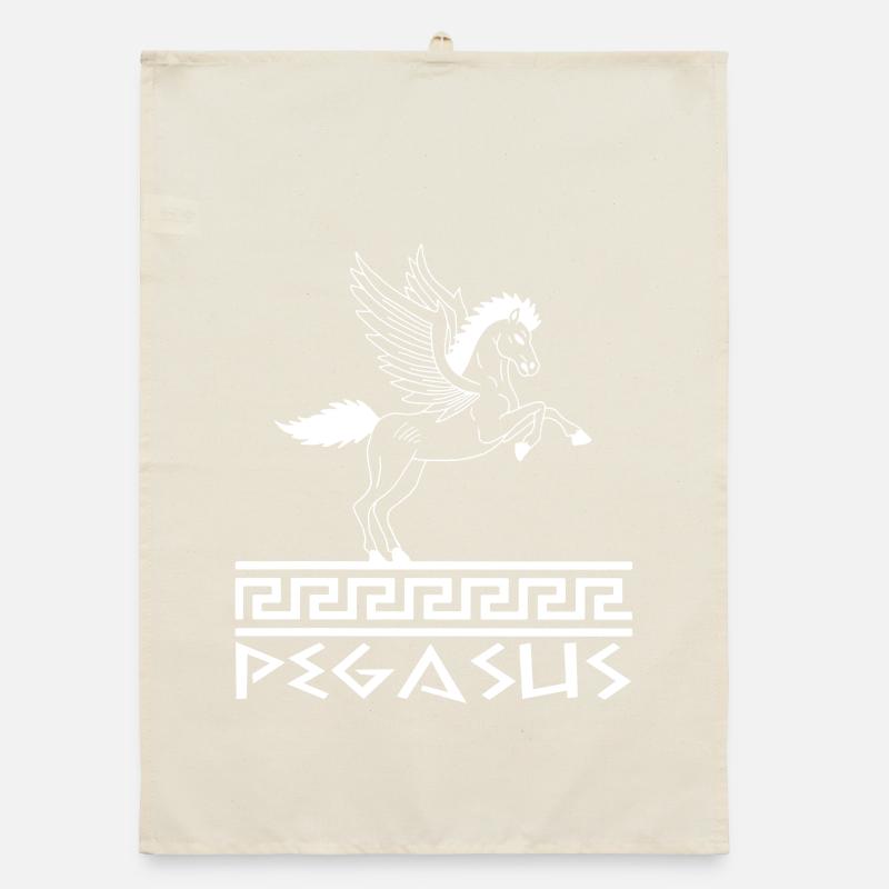 Cheval Pégase blanc Torchon bio