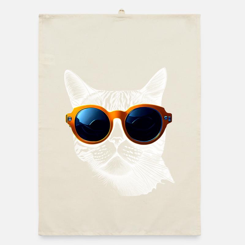 Ambiance de chat cool Torchon bio