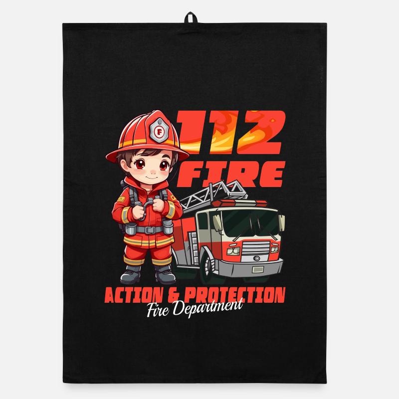 Little Firefighter Organic dish towel