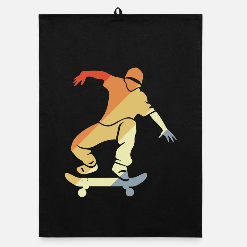 Vintage Skateboarder Graphic Organic dish towel