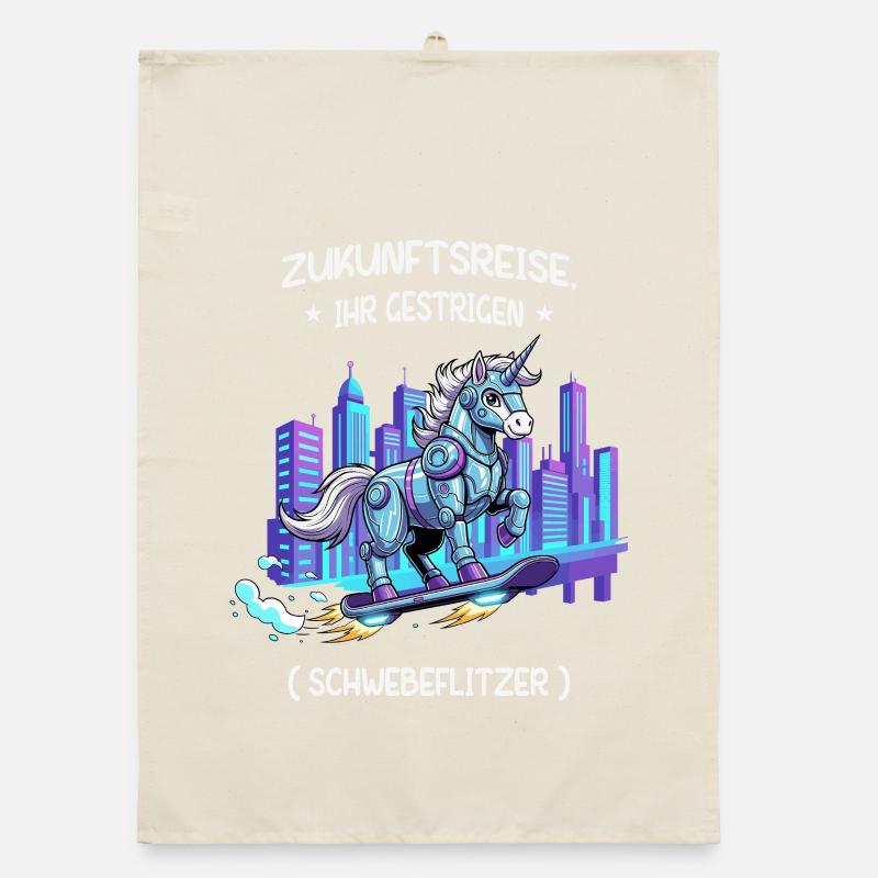 Cyber-Einhorn-Reise Organic Geschirrtuch