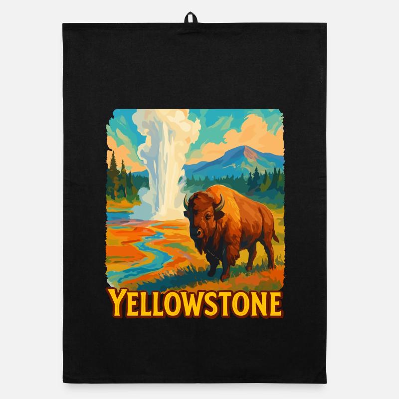 Yellowstone Bison Geyser Torchon bio