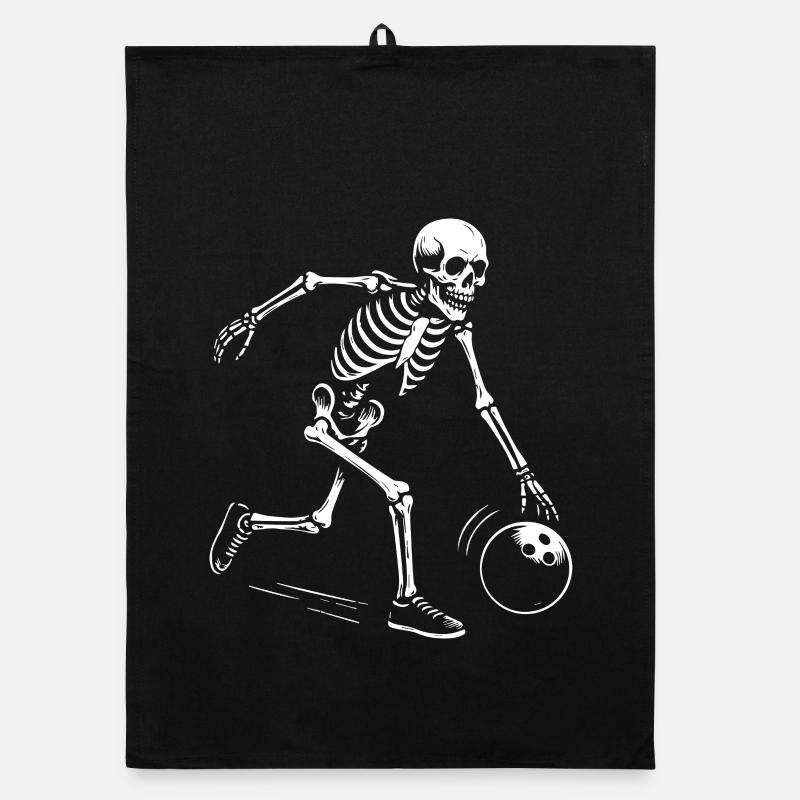 cadeau de l'équipe de bowling squelette Torchon bio