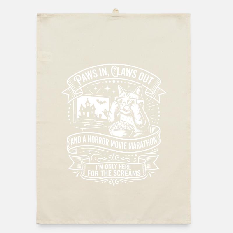 Katzencouch Horror Marathon Organic Geschirrtuch
