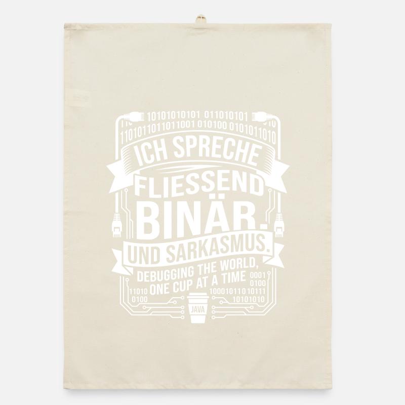 Coding Binary Coffee Sarcasm Organic dish towel