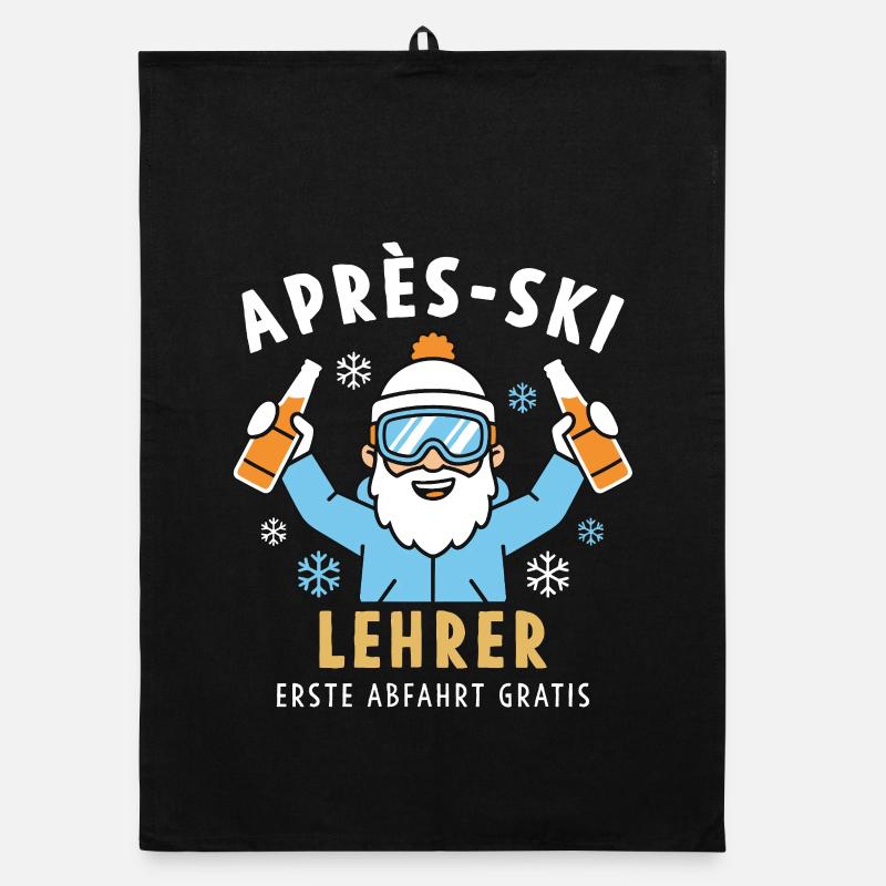 Après-Ski Lehrer Lustig - Erste Abfahrt Gratis Organic Geschirrtuch
