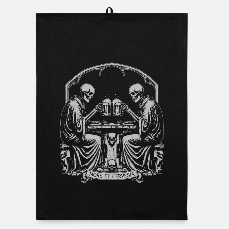 Skeletons Toasting Midnight Brew Organic dish towel