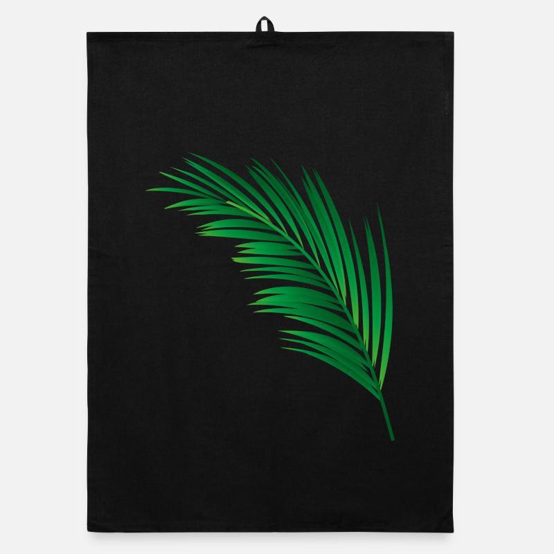 une feuille de palmiers vert unique Torchon bio