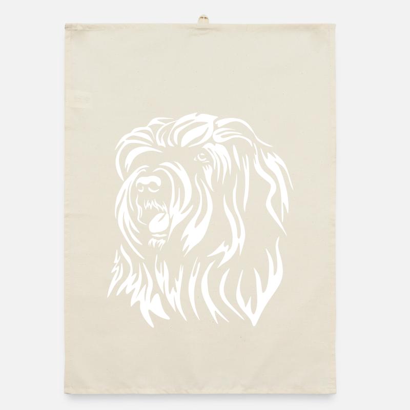 Tête de Bearded Collie « Black Edition » Torchon bio