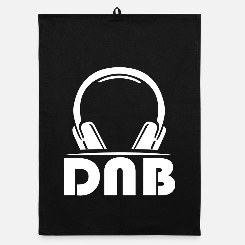 dnb drum n bass symbol music Kopfhörer Logo dnb Organic Geschirrtuch