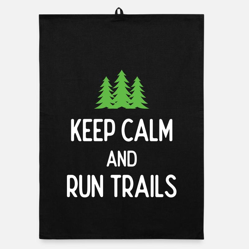 Keep Calm and Run Trails Organic dish towel