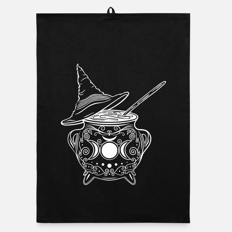 Chaudron de sorcière Chapeau de sorcière Sorcières Walpurgis Nuit Torchon bio