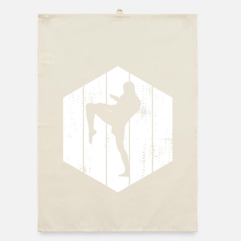 Kickboxer Drawing Organic dish towel