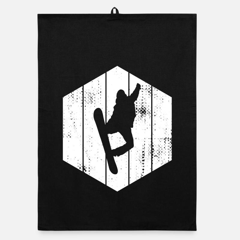 Snowboarder Drawing Organic dish towel