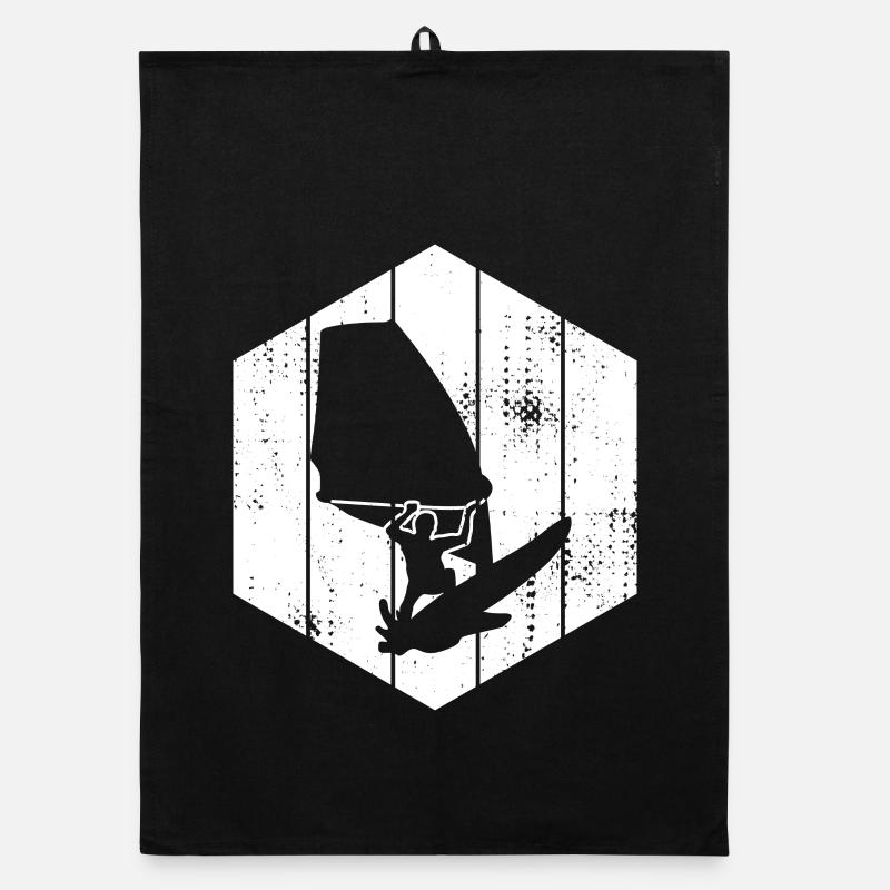 Funny windsurfer Organic dish towel