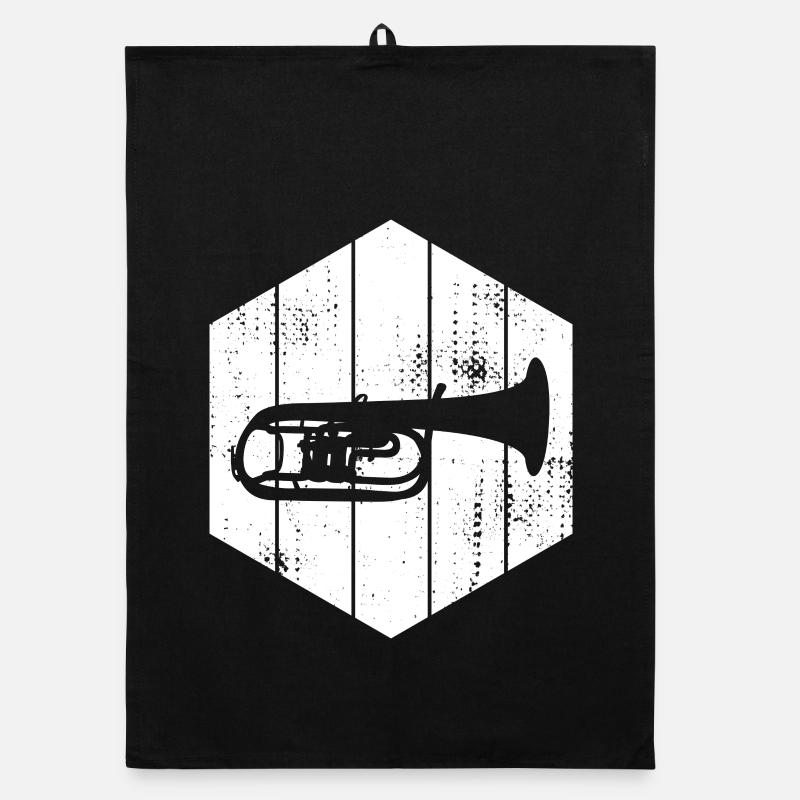 Trumpet Drawing Organic dish towel