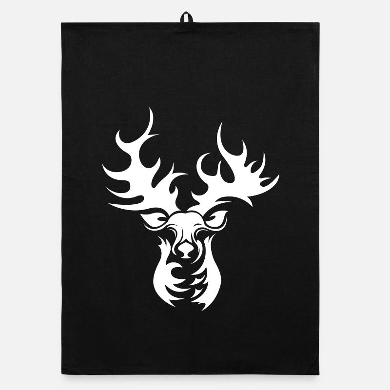 Rentier Geweih Grafik Symbol Hirsch Elch Icon Organic Geschirrtuch