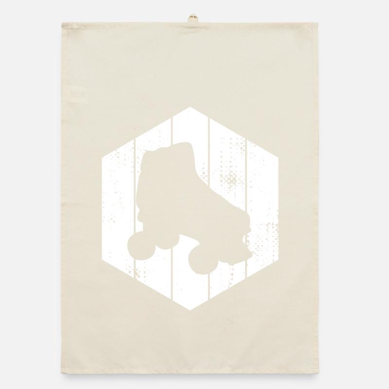 Roller Skates Sketch Organic dish towel