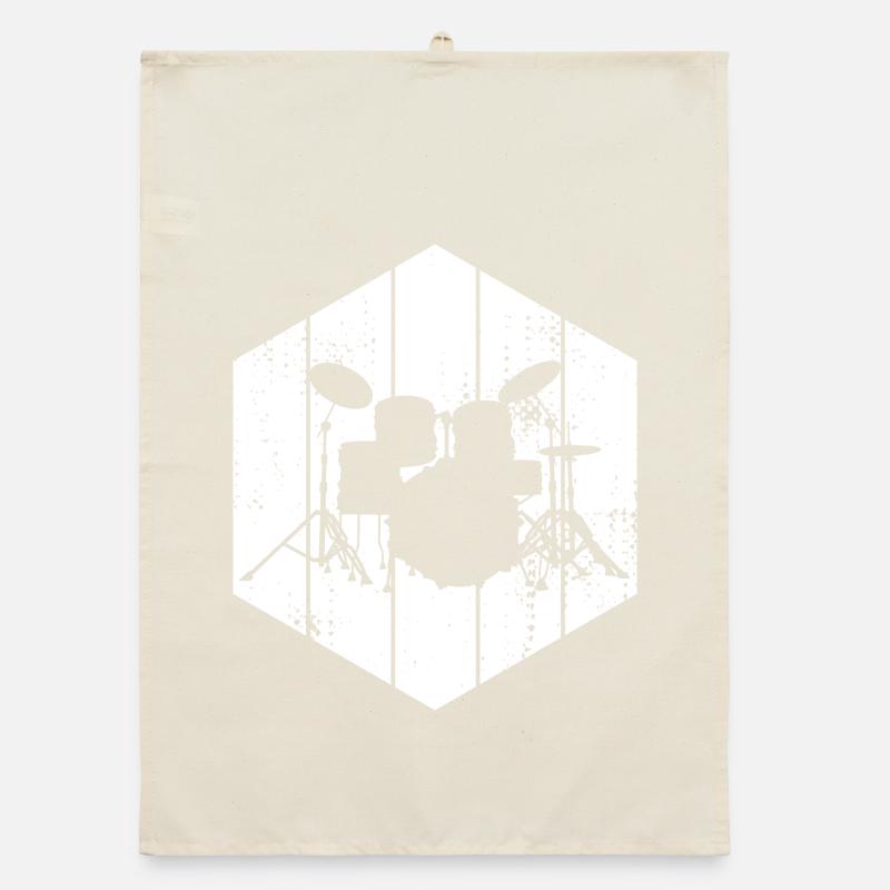 Drum Set Drawing Organic dish towel