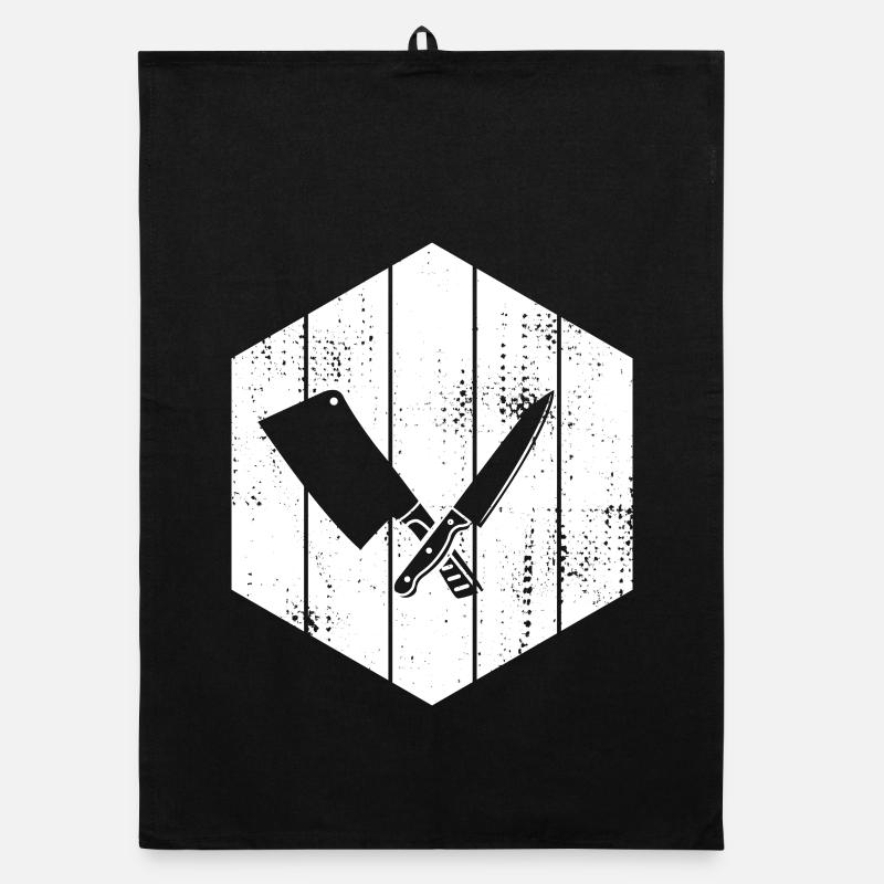 Knife Cleaver Drawing Organic dish towel