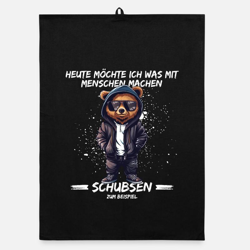 Heute möchte ich was mit Menschen machen, Schubsen Organic Geschirrtuch
