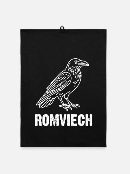 Romviech Österreich Dialekt  Mundart - Organic Geschirrtuch - Schwarz - Vorne