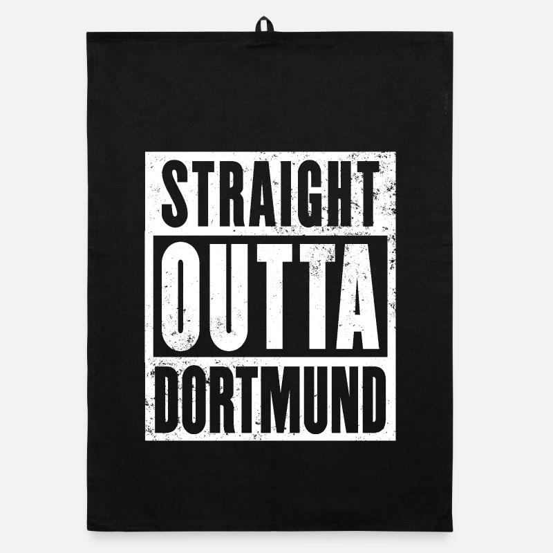 Dortmund, Ruhrgebiet, Ruhrpott, echter Dortmunder - Organic Geschirrtuch - Schwarz