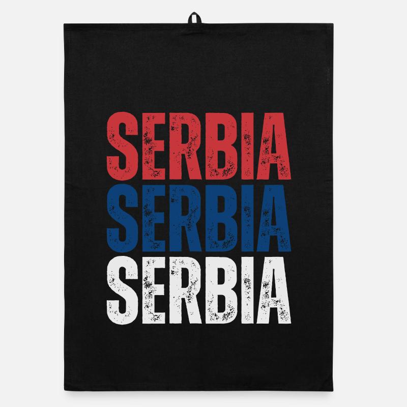 Fierté serbe, drapeau de la Serbie Torchon bio