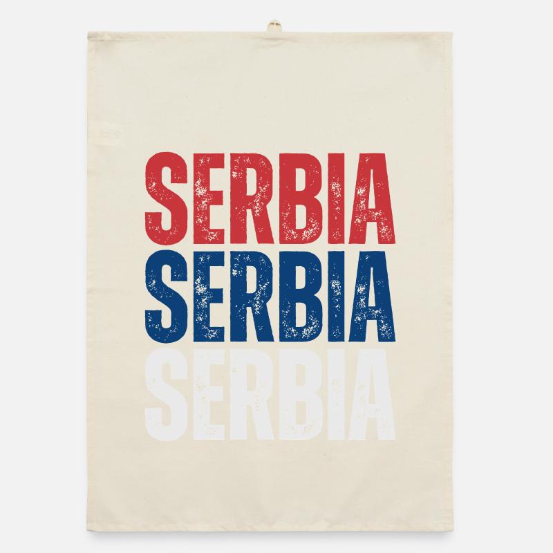 Fierté serbe, drapeau de la Serbie Torchon bio