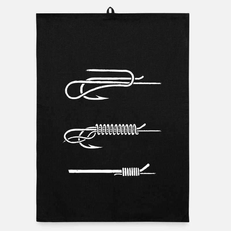 Fish Hook Knot Instruction WHITE Organic dish towel