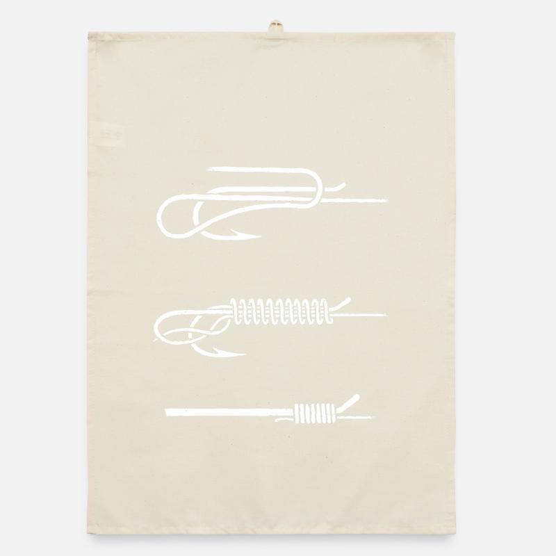 Fish Hook Knot Instruction WHITE Organic dish towel