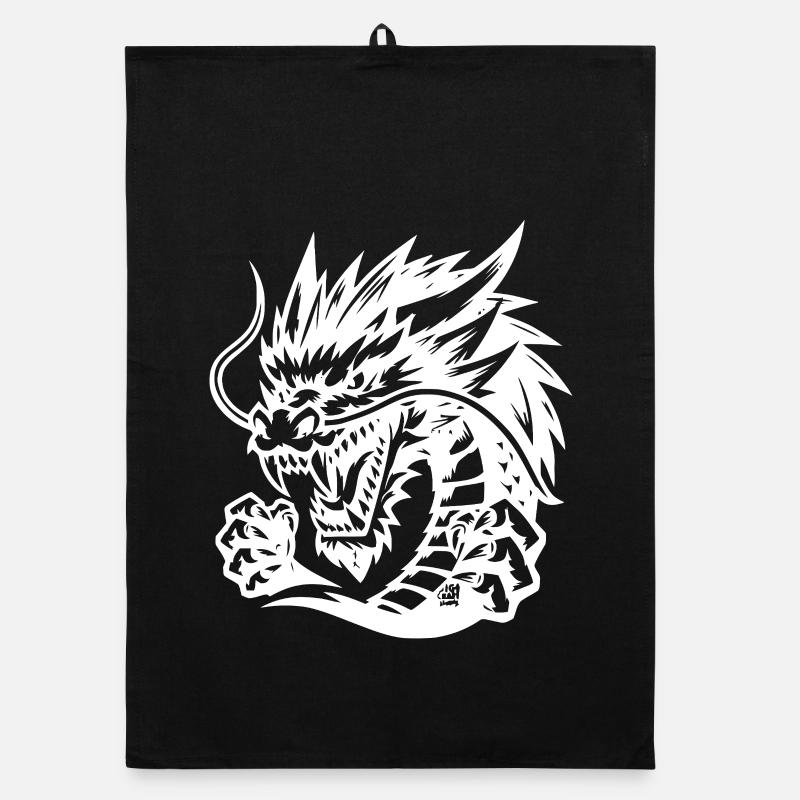 Ewiger Drache Tattoo Design Organic Geschirrtuch