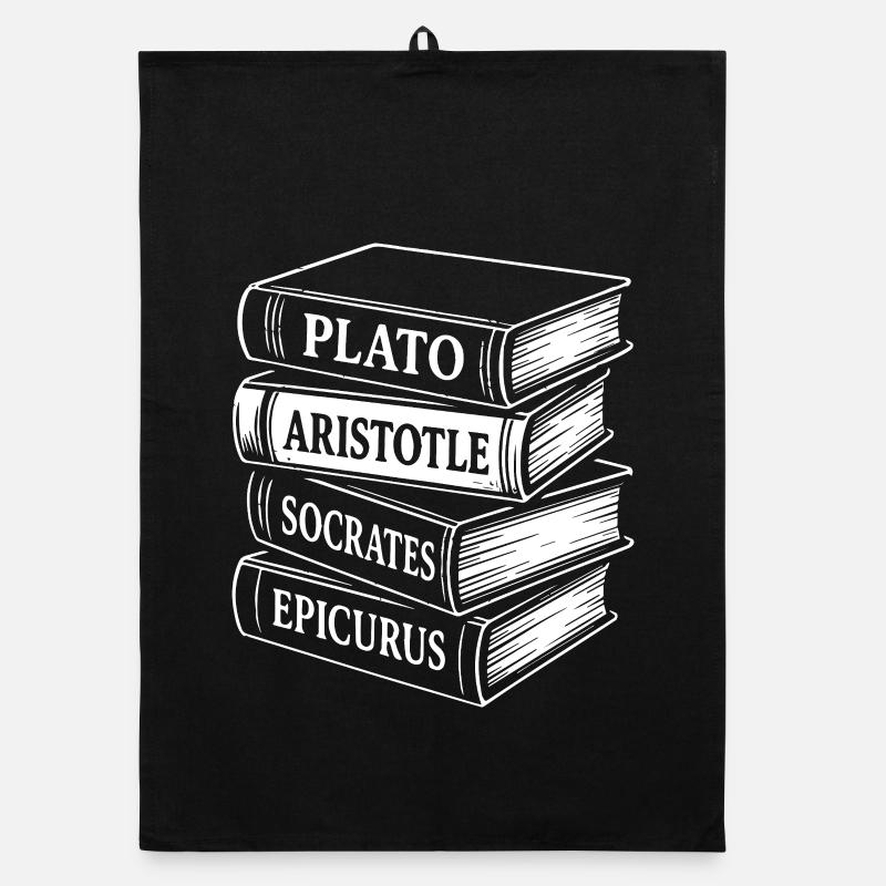 Classical Philosophers Book Stack Design Organic dish towel