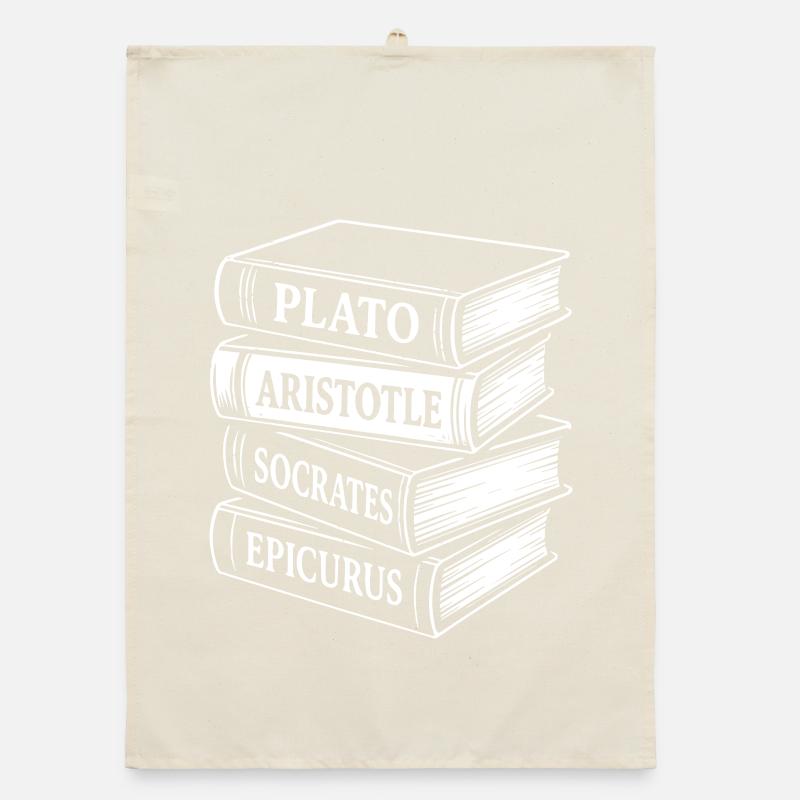 Philosophes classiques Livre Stack Design Torchon bio