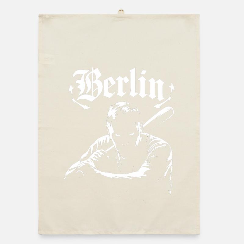 Berlin graphics with shadow effect Organic dish towel