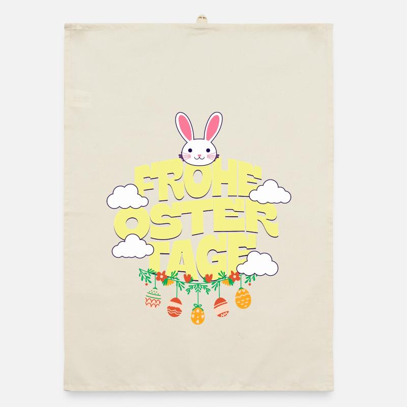 Frohe Ostertage Organic Geschirrtuch