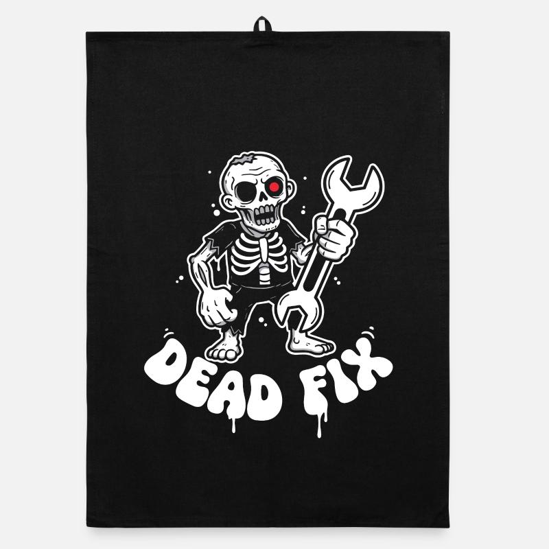 Skeleton with wrench Organic dish towel
